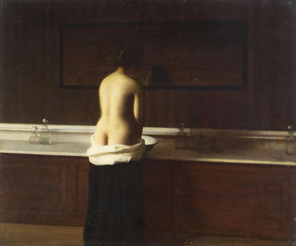Eugène Lomont, Jeune femme à sa toilette, 1898, 54x65cm, Musée Beauvais