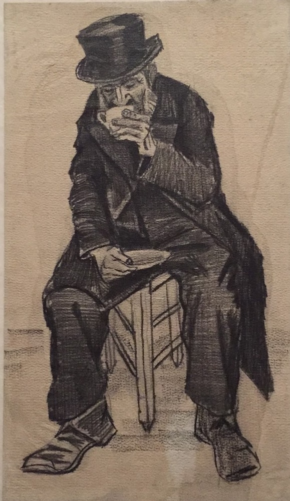 Vincent van Gogh, Vieillard buvant du café, novembre 1882, 49x28.3cm